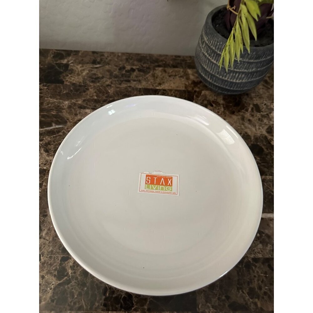 STAX Living Dinner Stoneware 8.5 Bone White Plate set